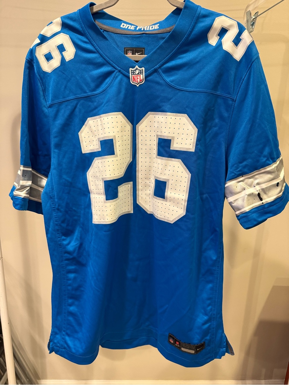 NFL Blue Men’s Gibbs Football Jersey with White Numbering